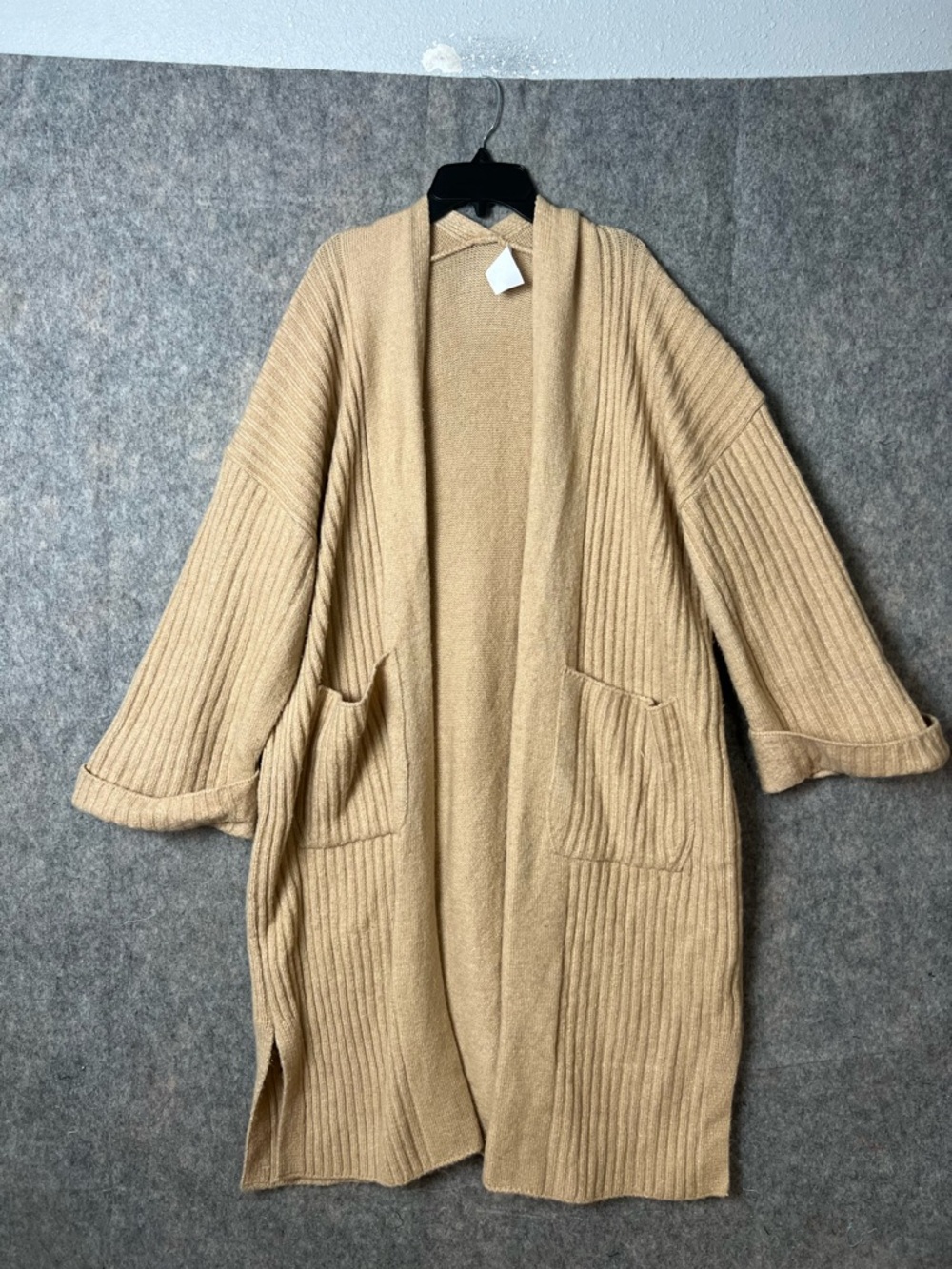 Oak & Fort Woman’s Small Alpaca Wool blend Cozy Open-Front Long Ribbed Cardigan